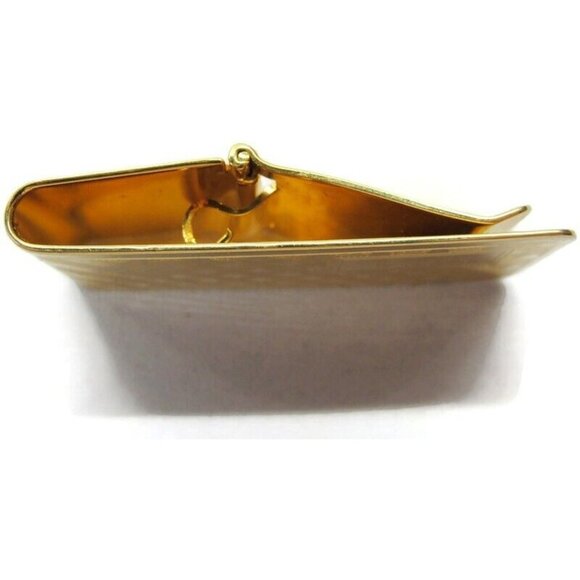 "DRH" Monogrammed Hayward Checker Gold Tone Money Clip Credit Card Cash Holder - Picture 3 of 9